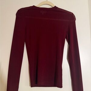 Revolve SNDYS Long Sleeve Burgundy Top